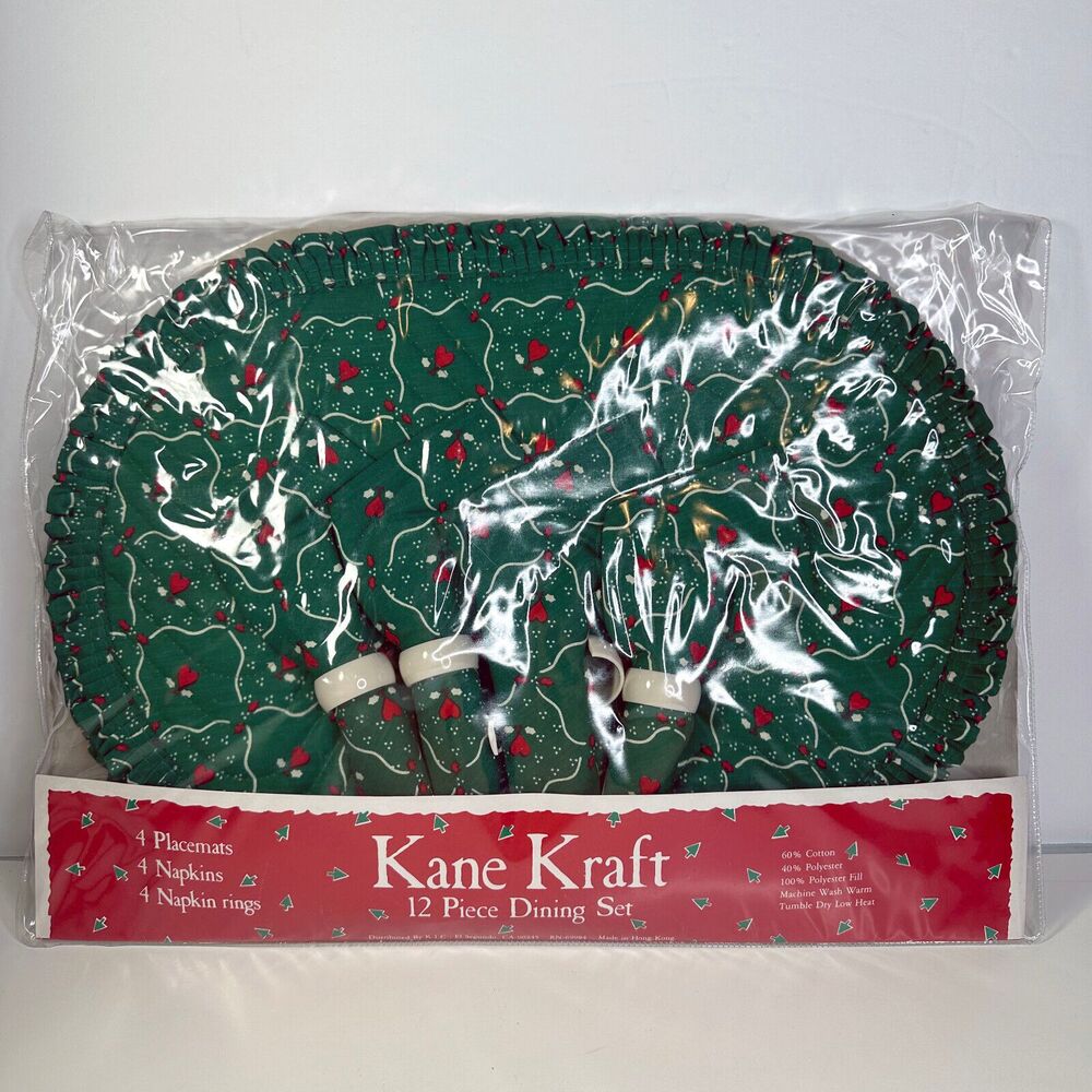 Christmas Placemat and Napkin Set with Rings Very Vintage Kane Kraft